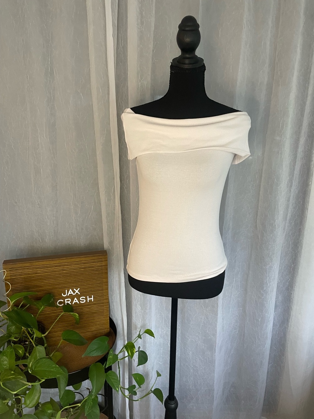 LOFT Off-the-Shoulder White Camisole